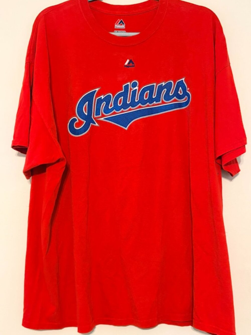 Men's Majestic Red Cleveland Indians Francisco Lindor #12 T-Shirt Jersey XXL